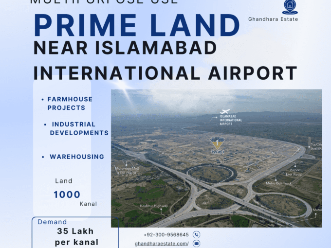 1000 Kanal Prime Land For Sale On Airport Avenue (Cargo Road) Near Islamabad International Airport