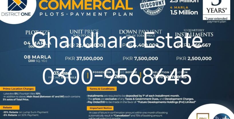 Capital Smart City – Commercial Plots on Installments