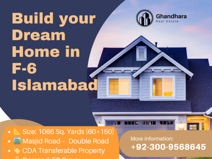 Plot for Sale in F-6/4 Islamabad – Masjid Road