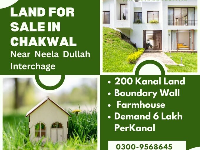 200 Kanal Land for Sale Near Neela Dullah Interchange, Chakwal