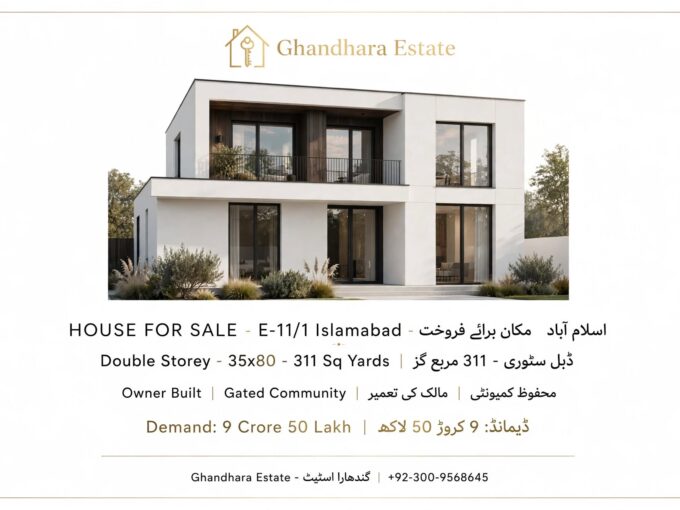 House for Sale in E-11 Islamabad | 35x80 | Ghandhara Estate