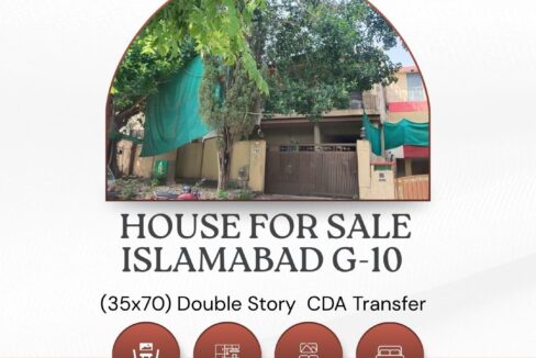 House for Sale in G-10 Islamabad – 11 Marla Double-Story House