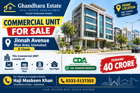 Commercial Unit for Sale in Blue Area Islamabad