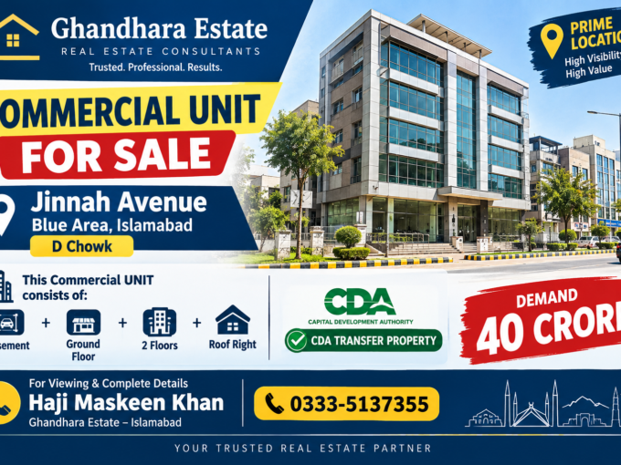 Commercial Unit for Sale in Blue Area Islamabad