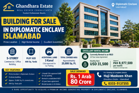 Building for Sale in Diplomatic Enclave Islamabad
